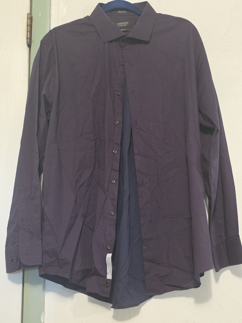 Nordstrom Men's Dark Navy  & Red Microdot Dress Shirt